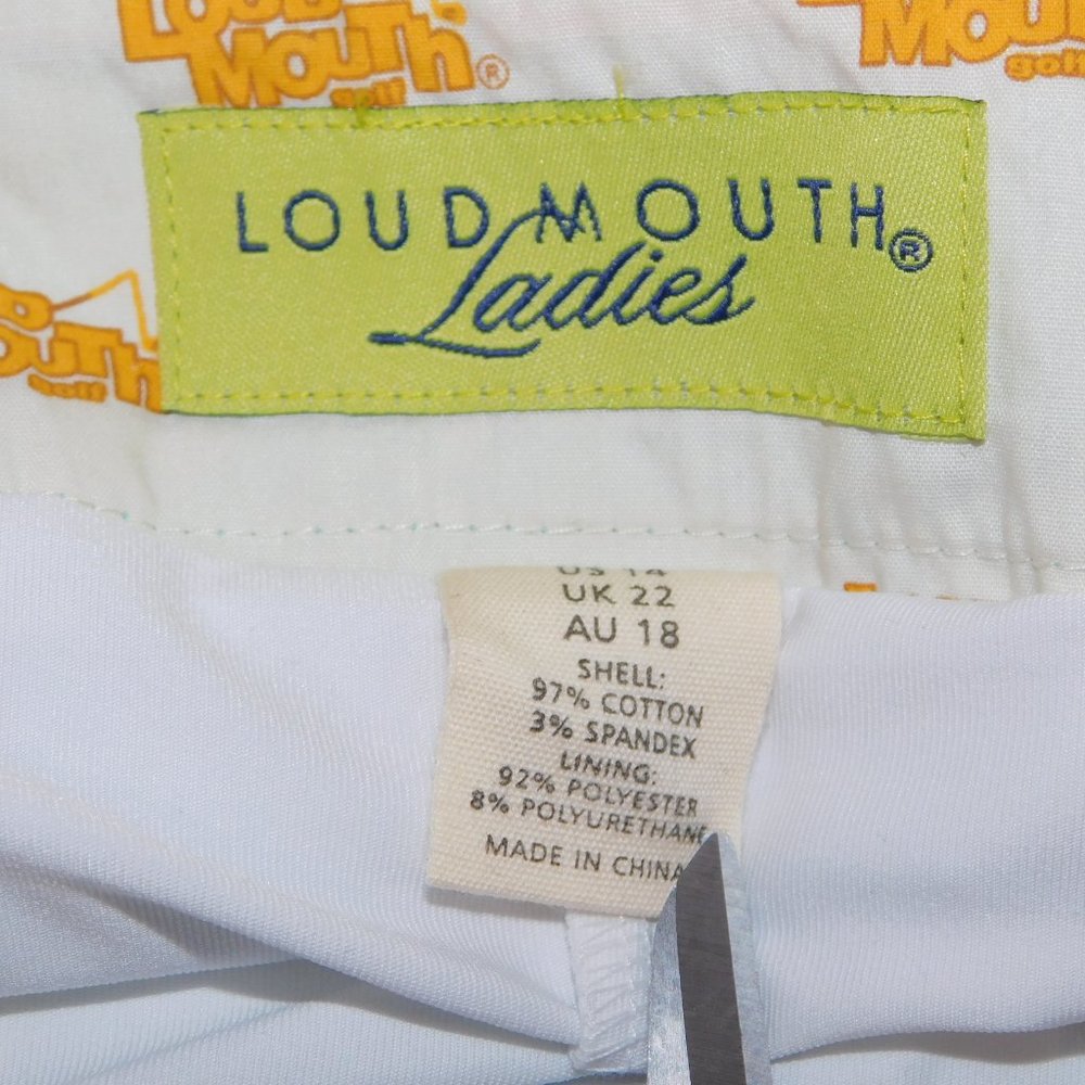 LOUDMOUTH Pebble Peach Womens 14 Green Orange Plaid Golf Skort NEW with Tag - Picture 2 of 10